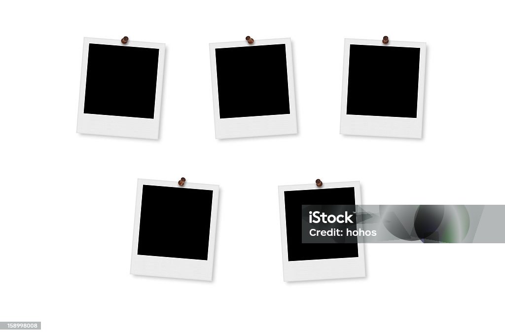 Polaroid Bilder & Thumbtacks - Lizenzfrei Heftzwecke Stock-Foto
