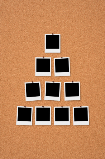 Polaroid Frames on Bulletin Board.