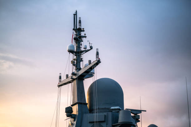 Bridge large nautical vessel with electronic navigation and communication equipment