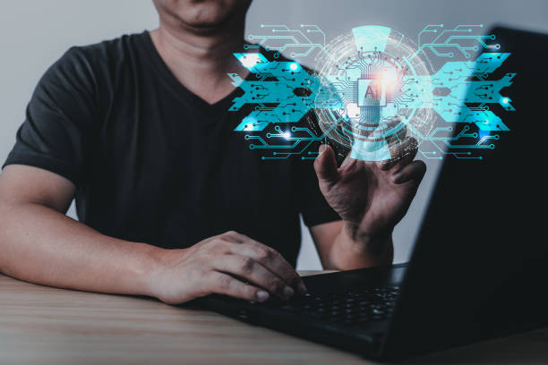 istock person use an Ai chip.new technology big data and business process strategy,customer service management.Digital transformation change management,internet of things.cloud computing.Ai technology. 1590035921