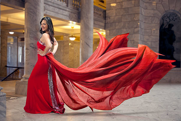 istock Woman in red dress 159004849