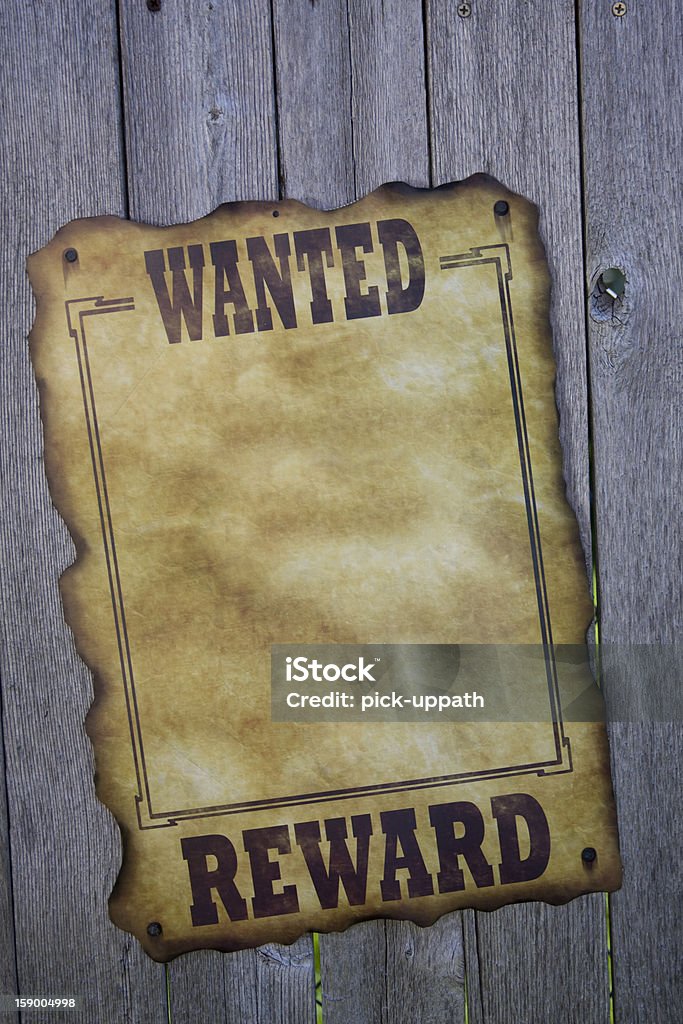 Wanted-englisches Plakat - Lizenzfrei Alt Stock-Foto