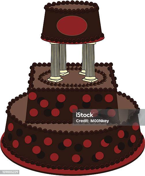 Chocolate Tiered Cake Stock Illustration - Download Image Now - Architectural Column, Brown, Cake