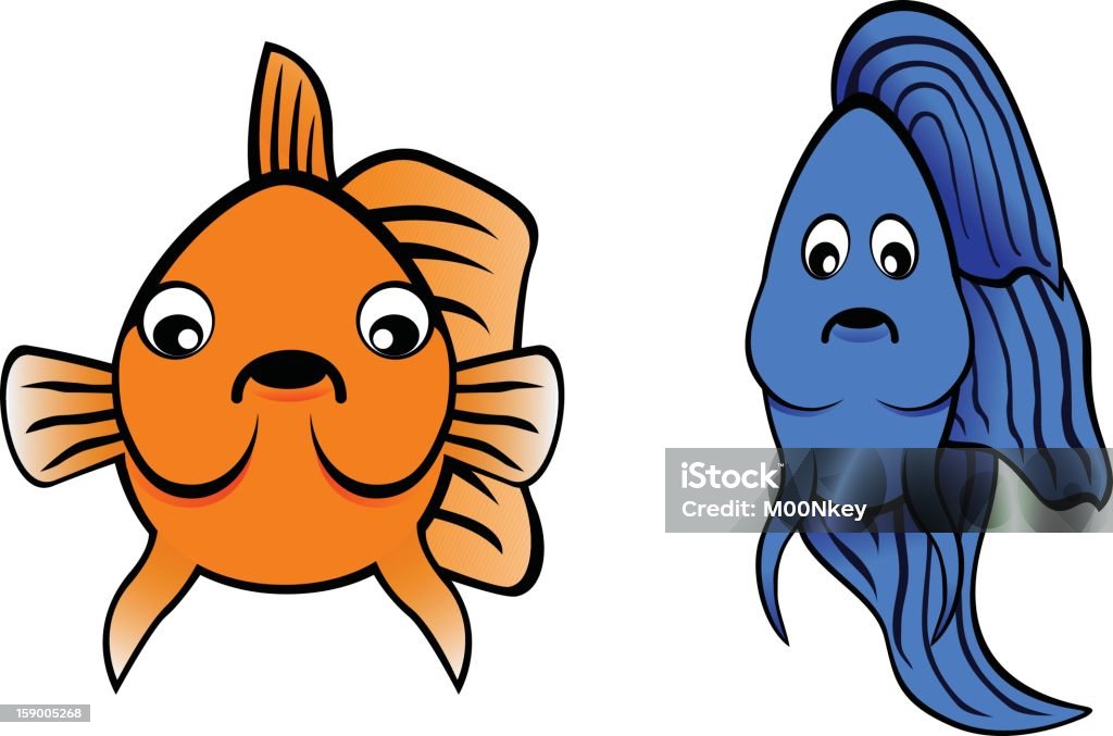Peixe Betta e desenhos Goldfish - Vetor de Animal royalty-free