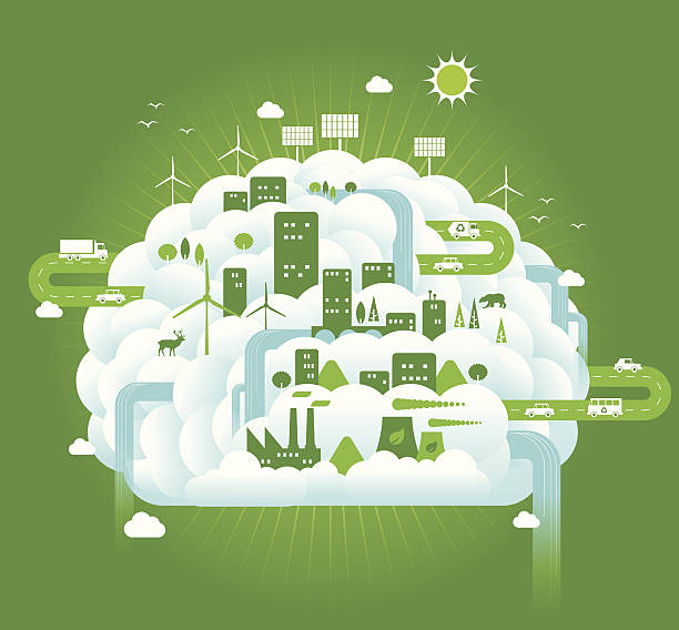 Green Brain Vector illustration - Green Brain think green stock illustrations