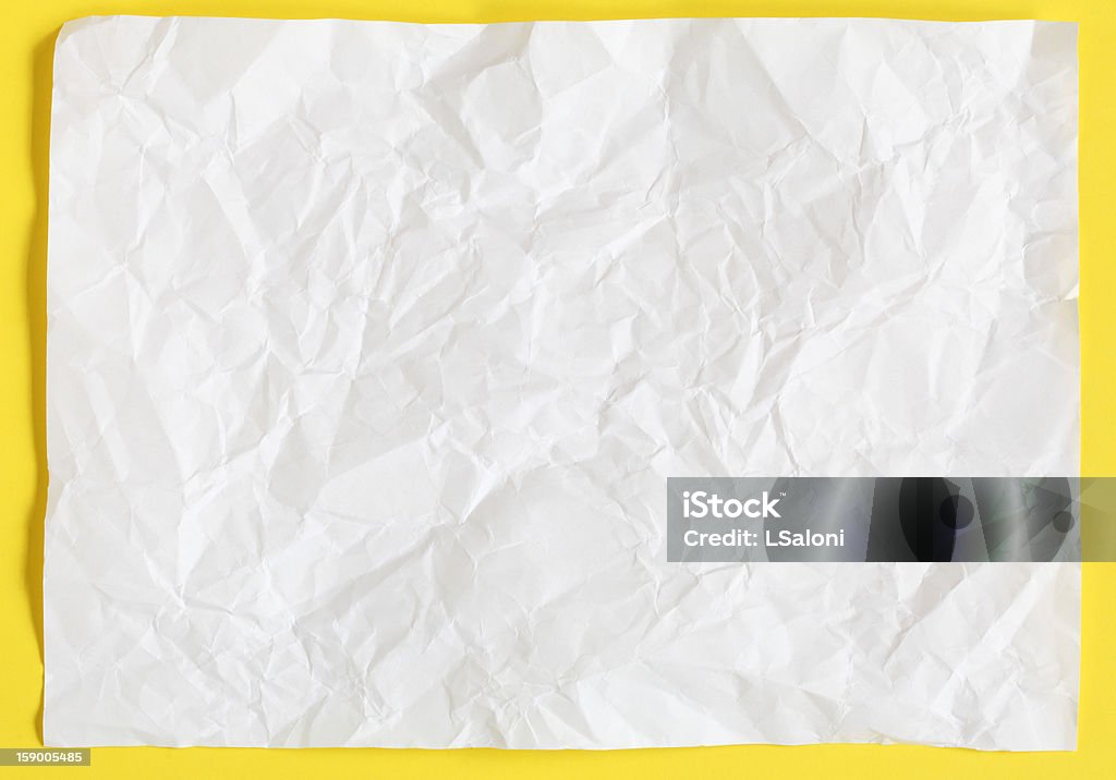 Hoja de papel en blanco textura de crimpado - Foto de stock de Amarillo - Color libre de derechos