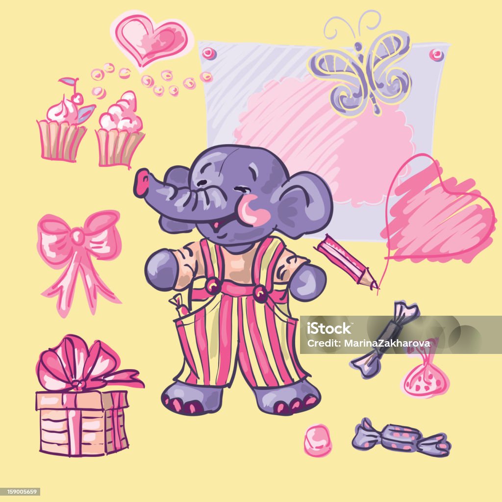 elefante - arte vettoriale royalty-free di Animale