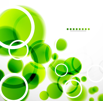 Abstract green circles background.