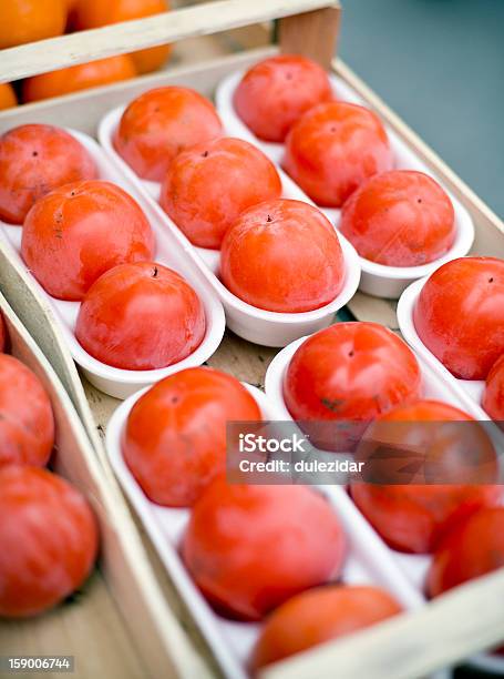 Persimmon Stock Photo - Download Image Now - Asian Culture, Box - Container, Burlap