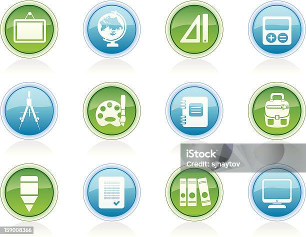 Icone Di Scuola E Istruzione - Immagini vettoriali stock e altre immagini di Attrezzatura - Attrezzatura, Borsa, Borsa 24 ore