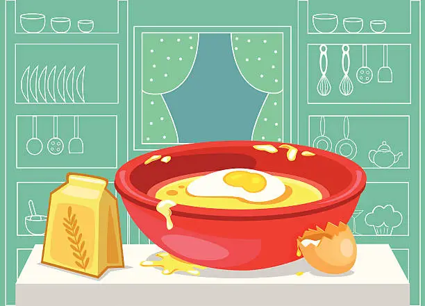 Vector illustration of pastry recipe