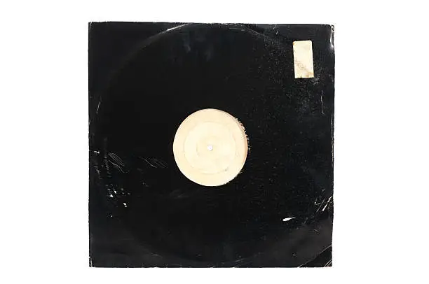 Grunge vinyl album cover isolated on white background