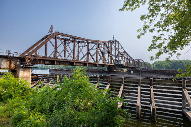 LaCrosse Railroad Swing Bridge stock photo