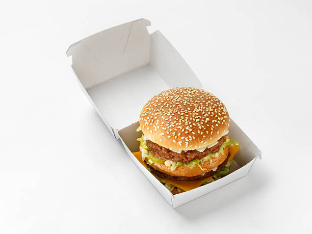 hamburguesa con queso clásicas salsa especial - hamburger burger symmetry cheeseburger fotografías e imágenes de stock