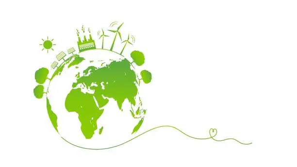 Vector illustration of Green Business template and background for World environment day, Eco friendly, Green city and sustainability development concept, vector illustration