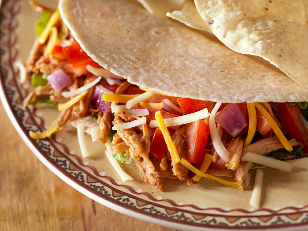istock Soft Meat Taco with Tortilla Chips 159009860