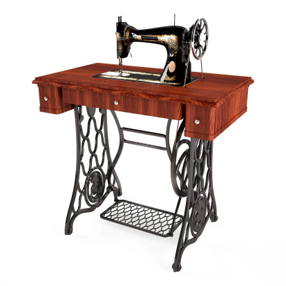 Antique Sewing Machine isolated