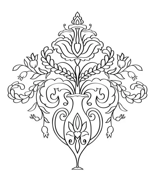 Vector illustration of Floral vector design element.
