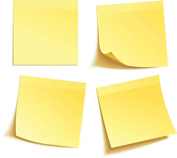 Vector illustration of Yellow stick note