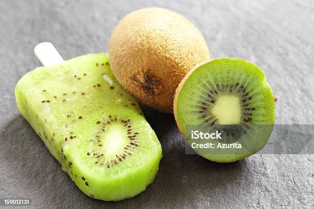 Kiwi Ice Cream Popsicle Stock Photo - Download Image Now - Backgrounds, Dessert - Sweet Food, Flavored Ice