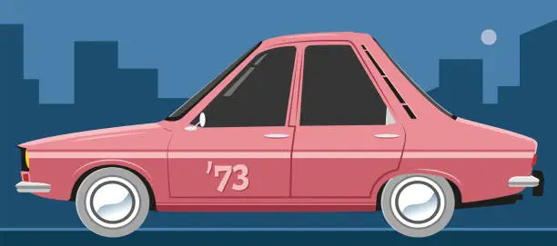 Vector illustration of FRENCH CAR