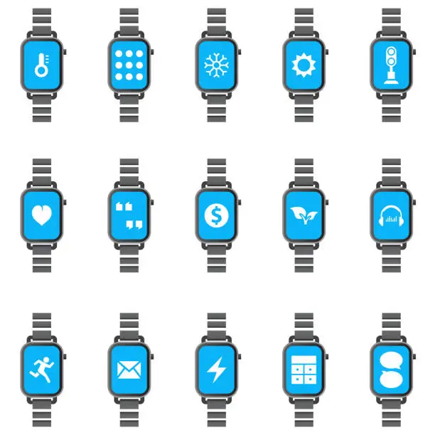 Vector illustration of Smart watch vector set