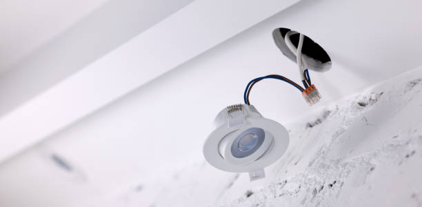 istock recessed lamp installation in drywall ceiling. led interior lighting. banner with copy space 1590149144
