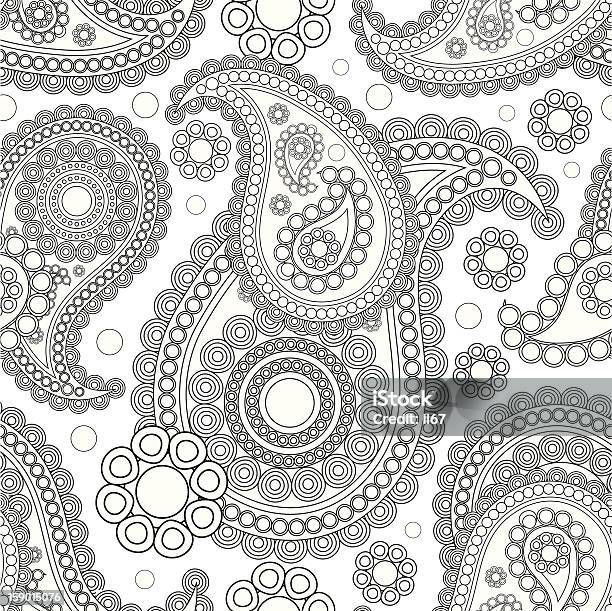 Paisley Black And White Seamless Stock Illustration - Download Image Now - Abstract, Art, Art And Craft