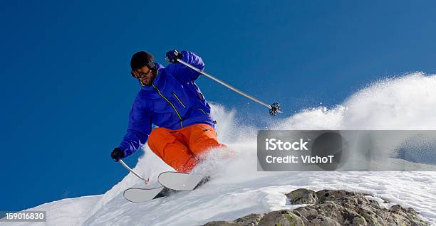 Durante La Corsa - Fotografie stock e altre immagini di Close-up - Close-up, Neve, Sci - Sci e snowboard