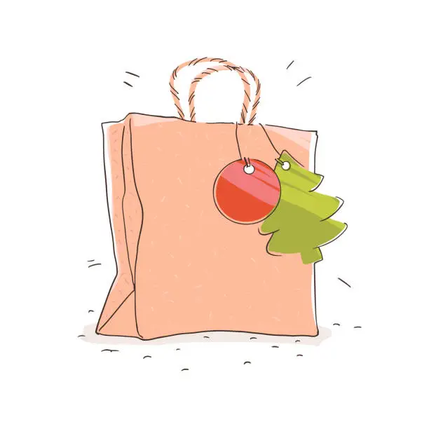 Vector illustration of Christmas Shopping