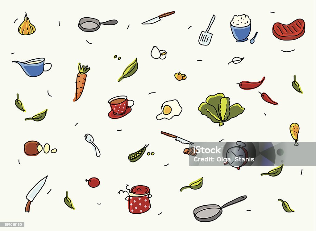 Simple Food Patterns Food Pattern Stock Illustration - Download Image Now - Art, Art And ...