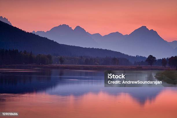 Tetons Закат В Осень — стоковые фотографии и другие картинки Ландшафт - Ландшафт, Пастельный цвет, Oxbow Bend