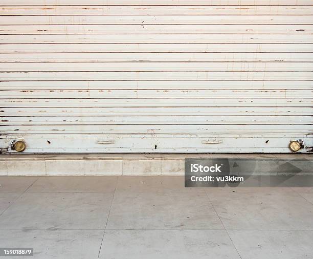 Rolled Steel Shutter Door Stock Photo - Download Image Now - Building Exterior, Closed, Corrugated Iron