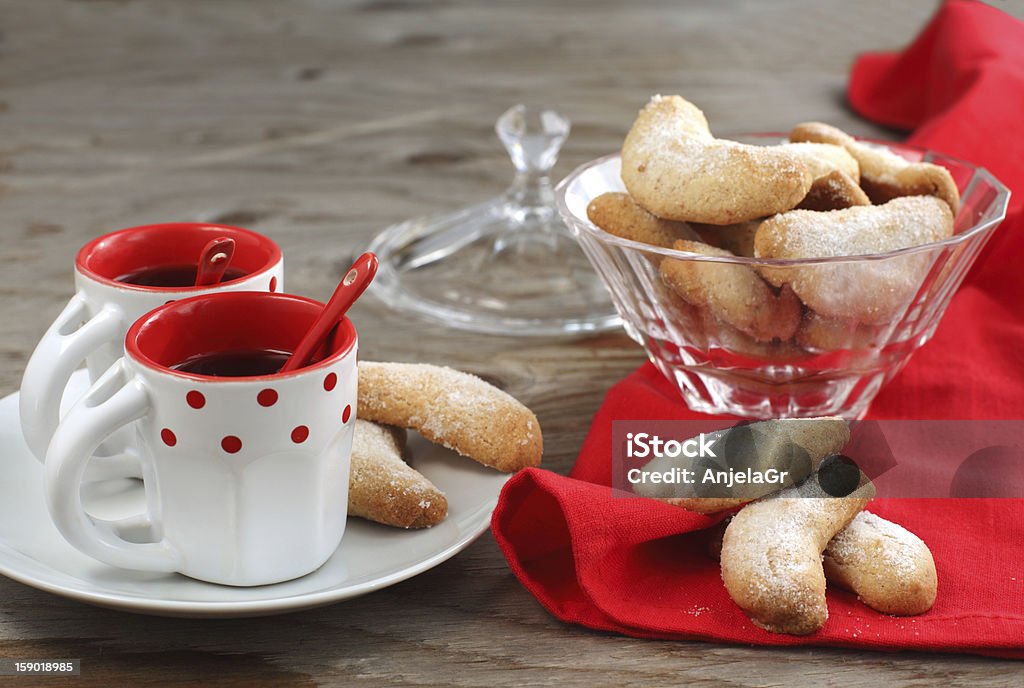 cookies Crescents baunilha e amêndoa - Foto de stock de Biscoito royalty-free