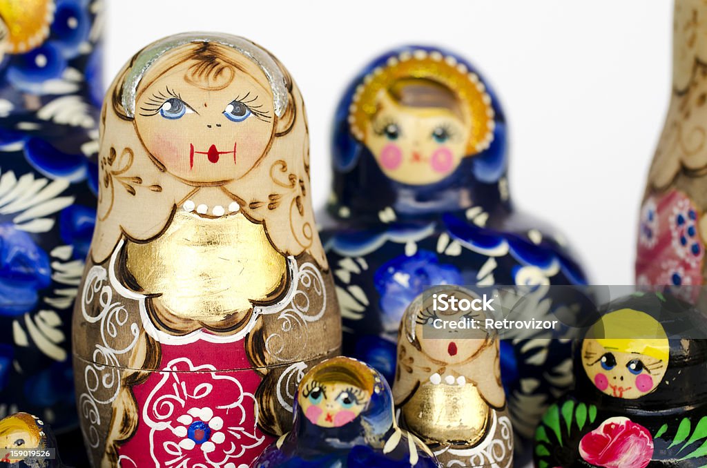 Babushka ninhos dolls - Royalty-free Azul Foto de stock