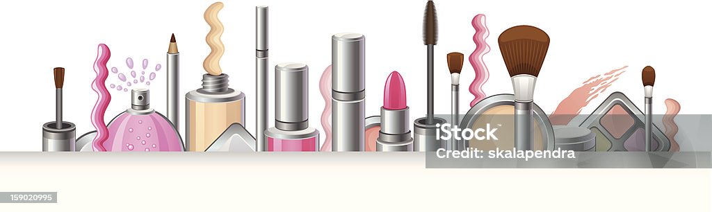 Produtos cosméticos - Vetor de Enfeitado royalty-free