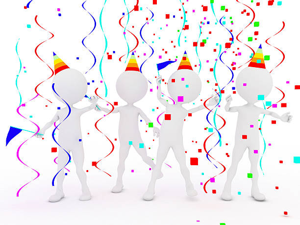istock Young 3d people on the party. 159021300