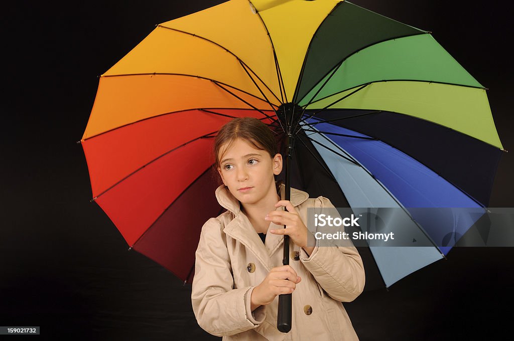 Jeune fille détient un parapluie - Photo de Automne libre de droits