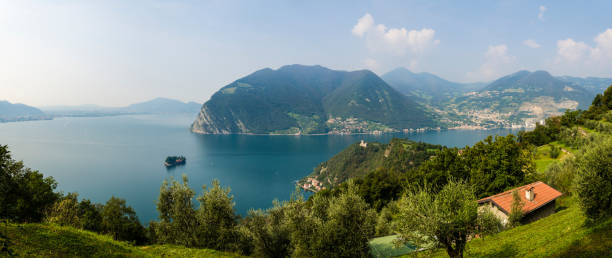 istock panoramic view of lake Iseo from Monte Isola, Italy 159021740