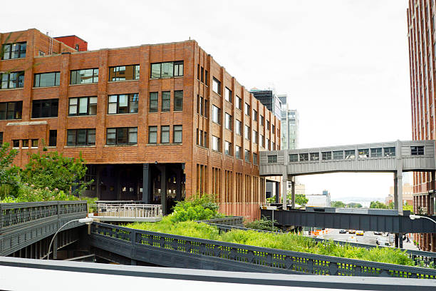 This is part of the High Line Park located in the Meatpacking District of midtown Manhattan, New York