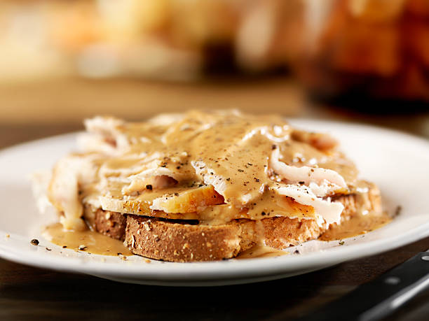 Open Face Roasted Turkey Sandwich with Gravy