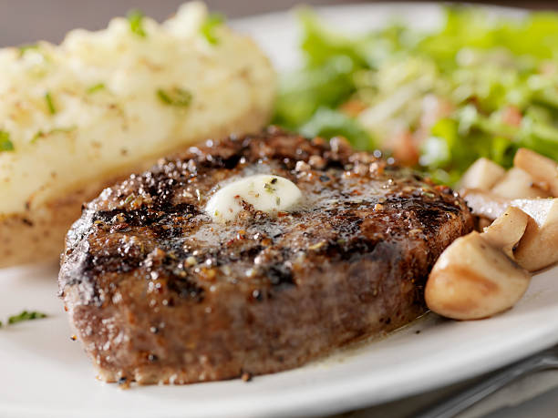 istock Steak with Mushrooms and a Baked Potato 159022192