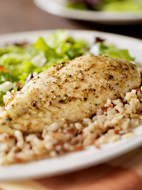 istock Herbed Chicken Breast with Wild Rice 159022228