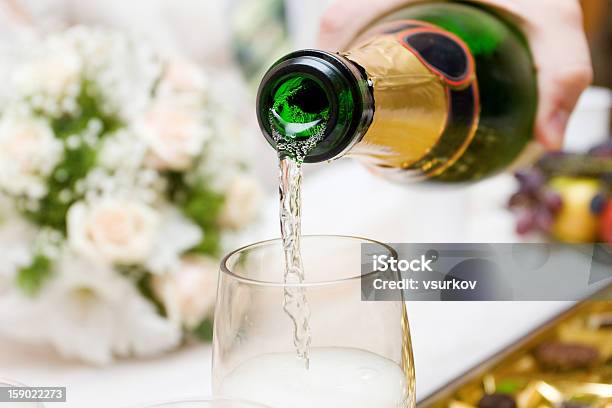 Pouring Champagne Stock Photo - Download Image Now - Alcohol - Drink, Anniversary, Bottle