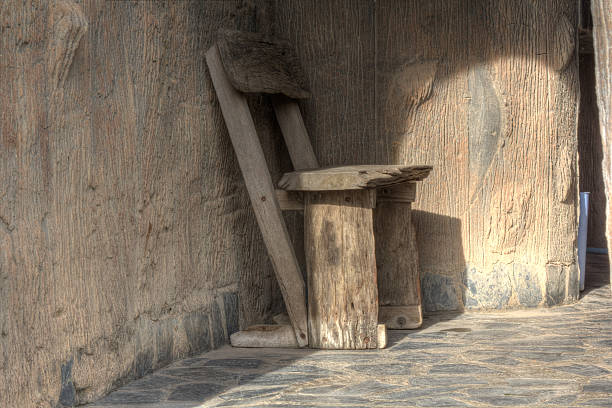 istock chair and man made wooden texture background [HDR Image] 159022681