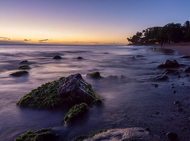 Sunset in Maui stock photo