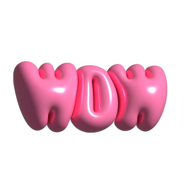 istock 3d render WOW text pink sticker. Realistic bubble gum style design element. Raster illustration isolated on white 1590229248