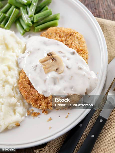 Country Fried Steak Stock Photo - Download Image Now - Edible Mushroom, Fritter, Pork