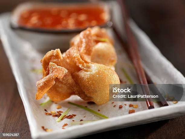 Deep Fried Dumplings With Plum Sauce Stock Photo - Download Image Now - Appetizer, Asia, Asian Culture