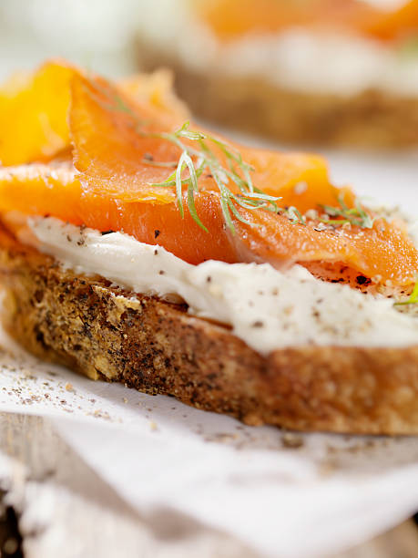 istock Smoked Salmon Canapes with Cream Cheese 159024861